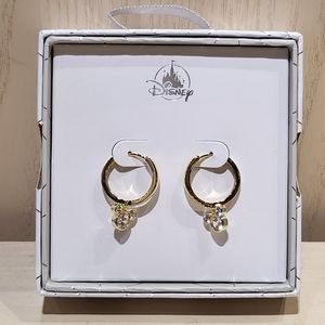 DISNEYLAND GOLD SILVER HOOP MICKEY ICON EARRINGS